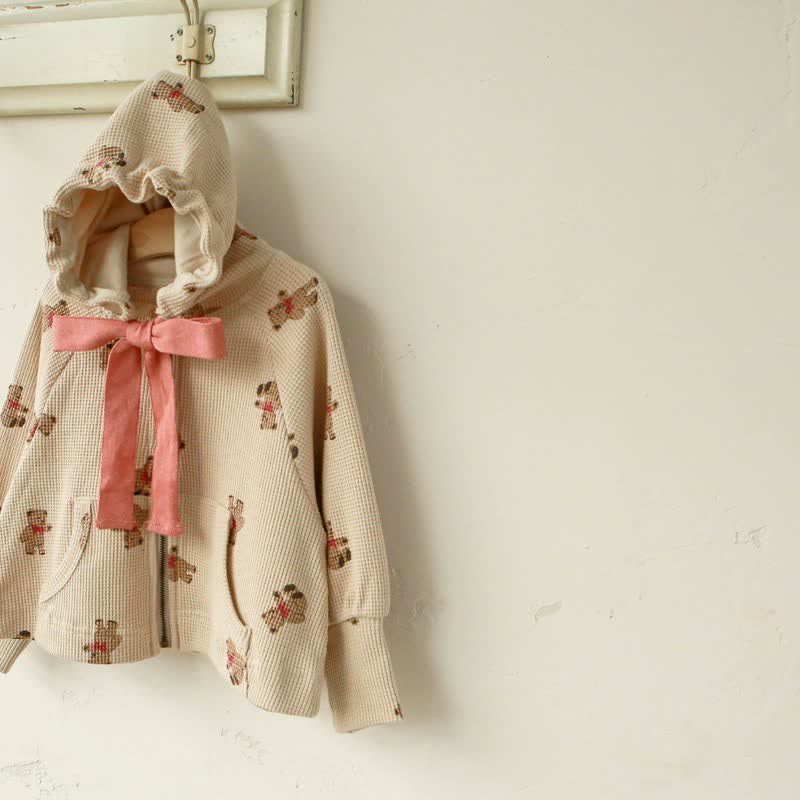 Baby Toddler Bear Drawstring Hooded Outerwear
