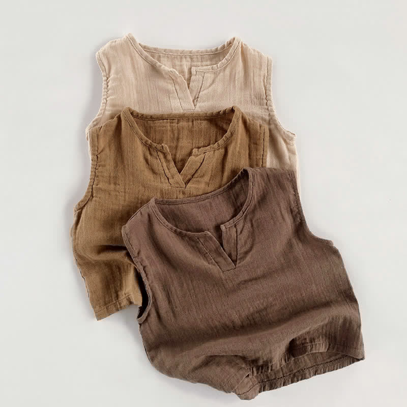 Toddler Boy Retro Solid Color Tank Top