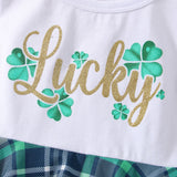 LUCKY Toddler Girl Clover Splice Plaid Dress