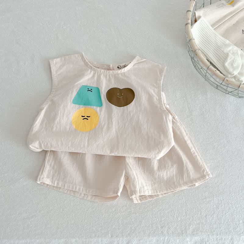 Toddler Emoji Tank Top and Shorts Set