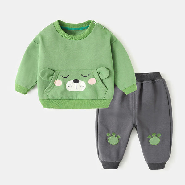 Baby Animal Pocket Cute Sweatsuit 2 Pieces Set