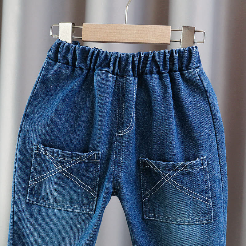 Toddler Worker Shirt Denim Pants 2 Pieces Set