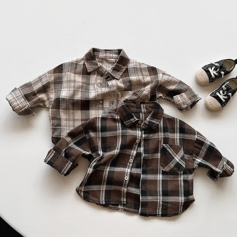 Toddler Boy Retro Plaid Polo Shirt