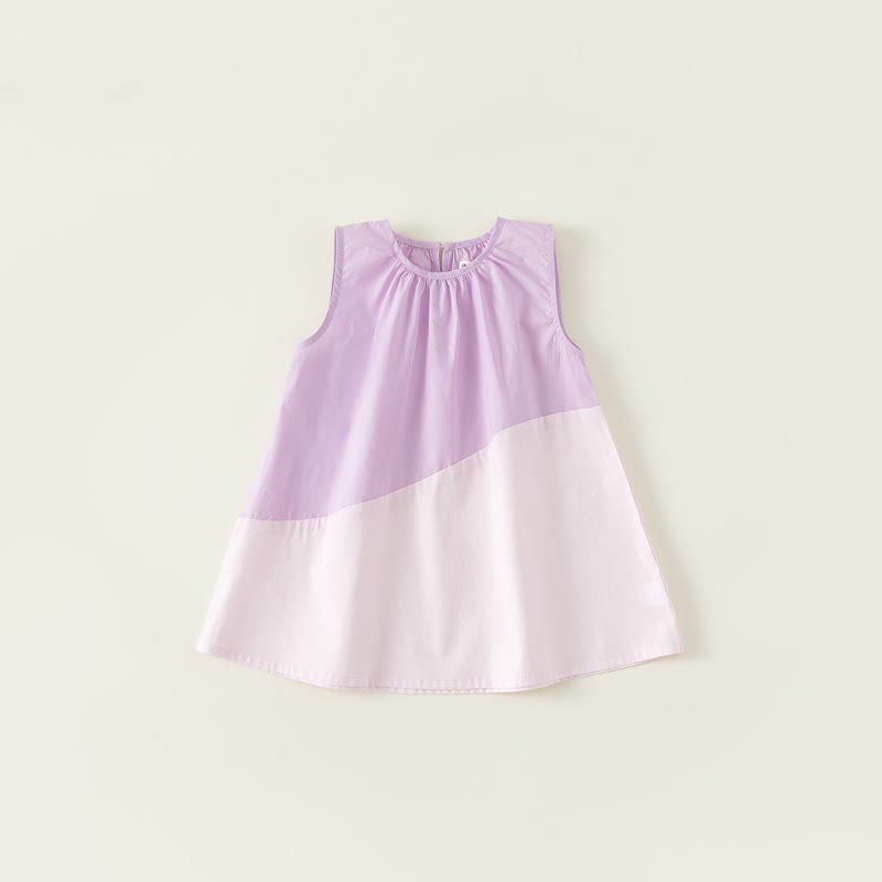 Toddler Girl Color Block Sleeveless Dress