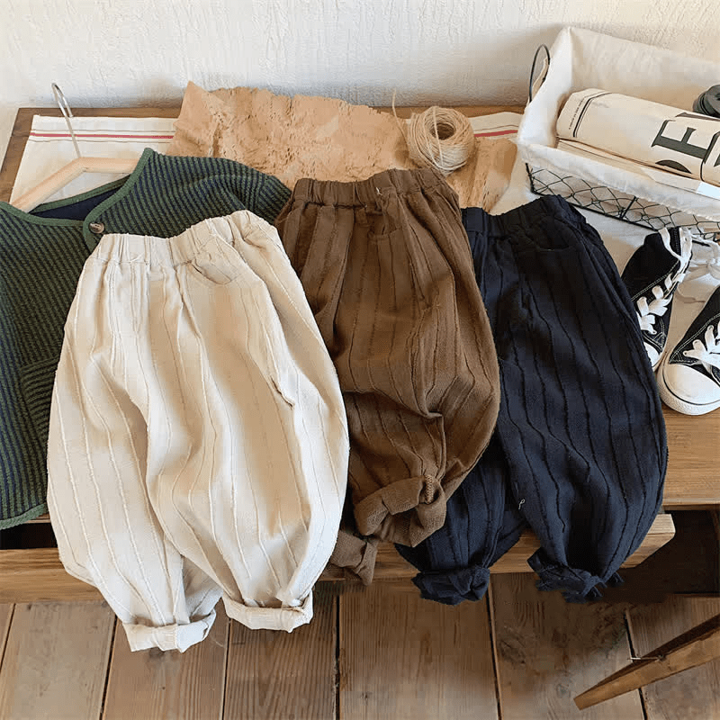 Toddler Boy Solid Color Linen Casual Pants