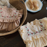 Toddler Girl Stringy Selvedge Retro Style Floral Dress