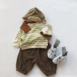 Toddler Boy Striped Crew Neck Casual Sweatshirt