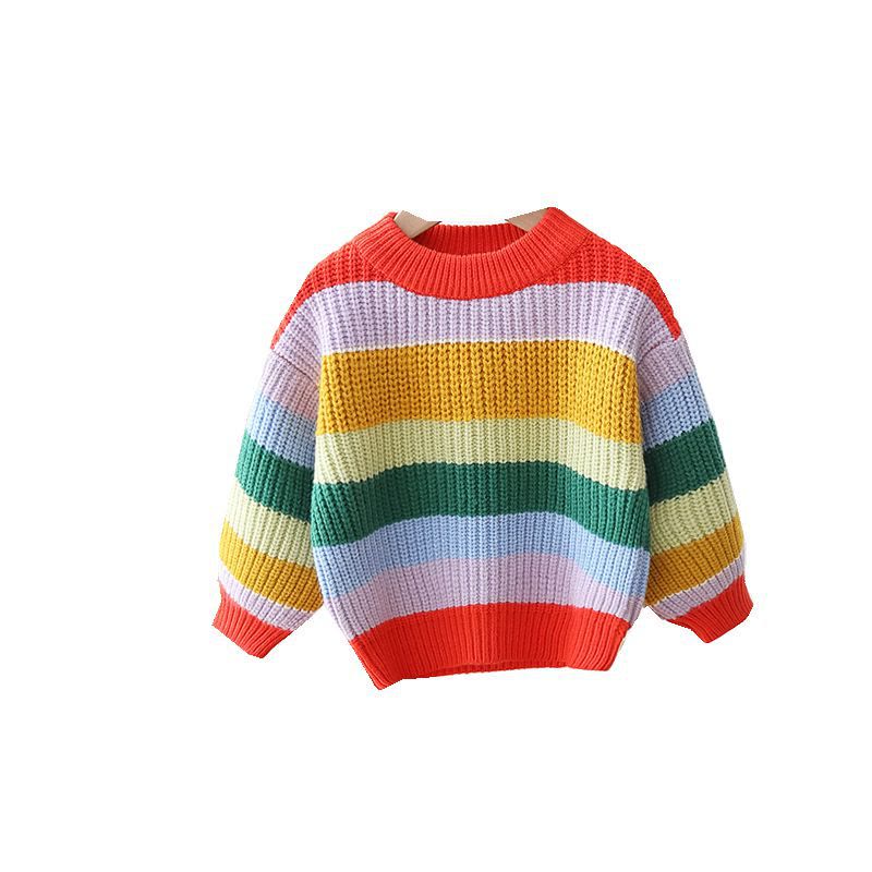 Toddler Rainbow Striped Sweater