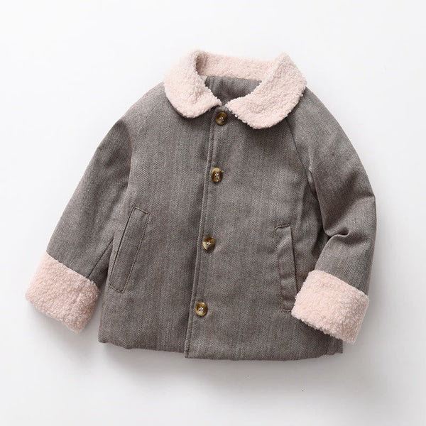 Baby Quilted Polo Fleece Brown Coat