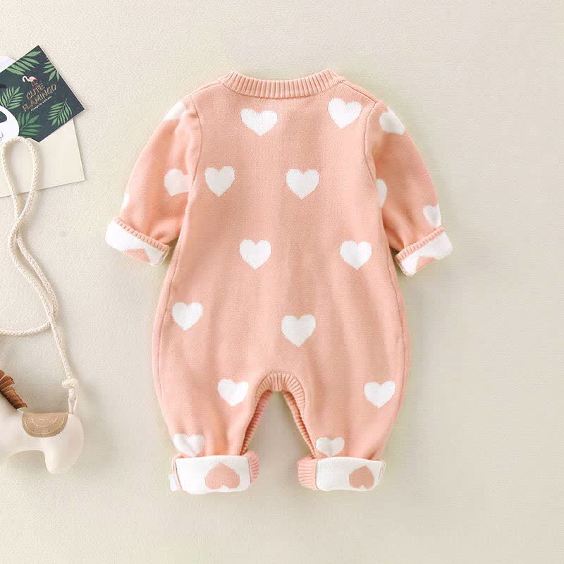 Baby Heart Knitted Warm Romper