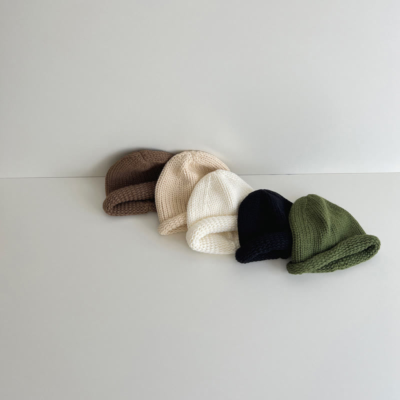 Baby Toddler Solid Color Knitted Casual Beanie