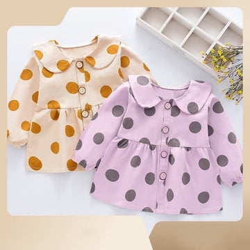 Toddler Girl Polka Dot Lapel Blouse