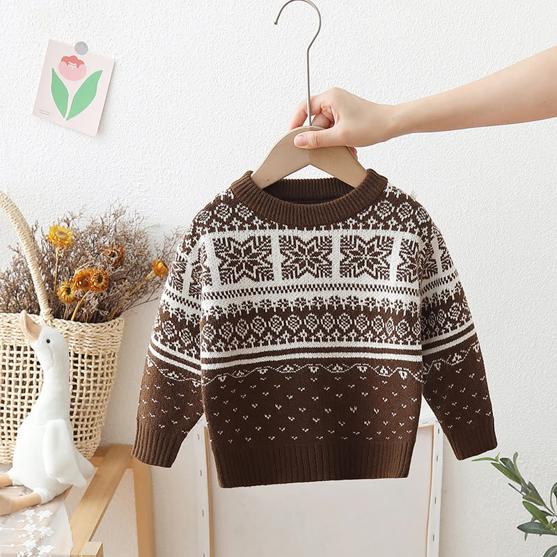 Toddler Vintage Knitted Jacquard Design Sweater