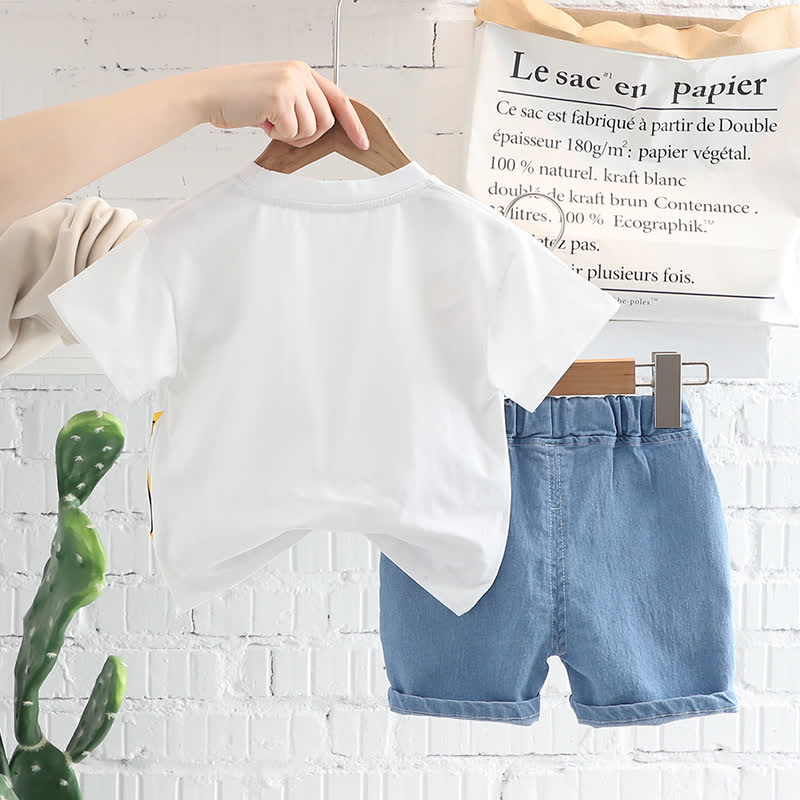 DINO Baby Toddler Tee and Denim Shorts Set