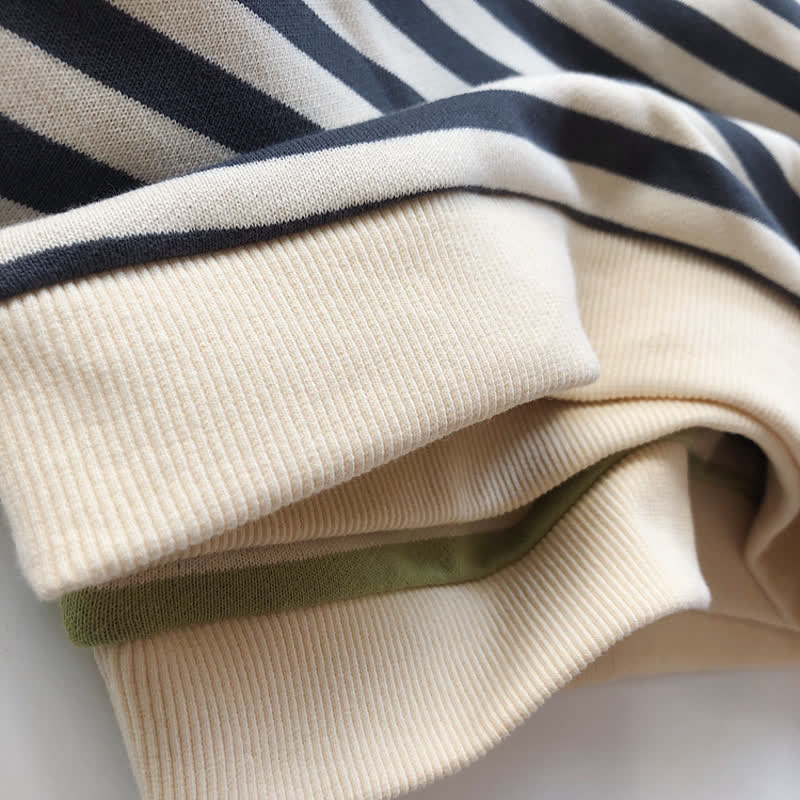 Toddler Boy Striped Crew Neck Casual Sweatshirt