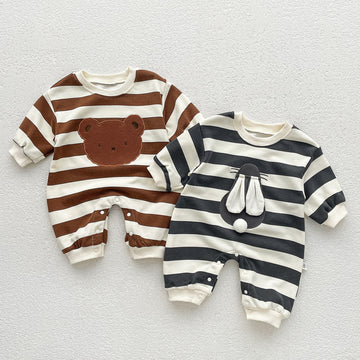 Baby Bear Bunny Striped Romper