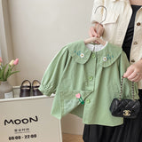 Toddler Collar Flower Button Coat