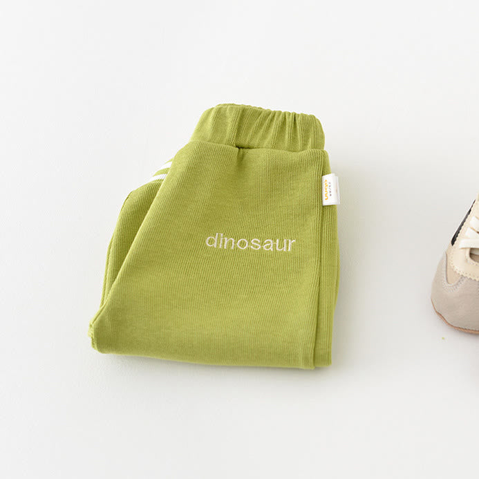 DINOSAUR Baby Casual Slogan Zipper Green Coat Pants