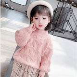 Toddler Girl Solid Color Knitted Loose Sweater