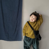 Toddler Boy Solid Color Retro Sweater