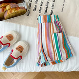 Baby Toddler Rainbow Striped Casual Shorts