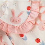 Toddler Girl Bunny Flower Lapel Collar Blouse