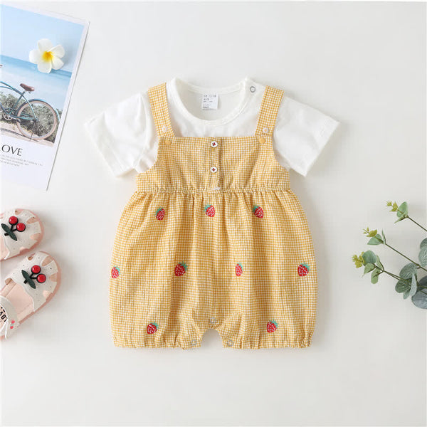 Baby Tee and Strawberry Suspenders Set