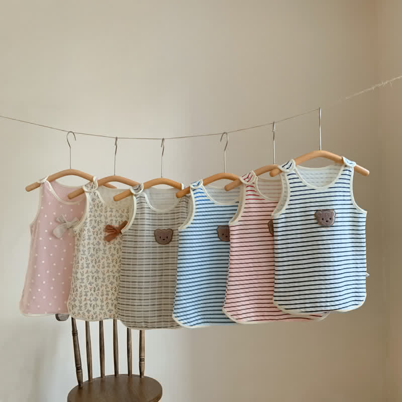 Baby Toddler Striped Bear Sleeveless Sleeping Bag