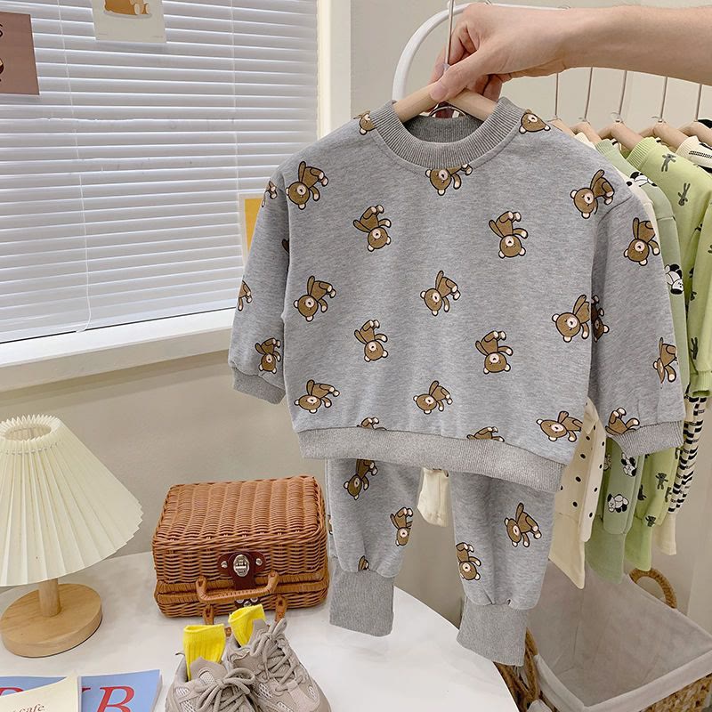 Toddler Bear Plaid 2 Pieces Set