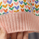 Toddler Girl Multicolor Heart Knitted Sweater