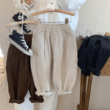 Toddler Boy Solid Color Linen Casual Pants