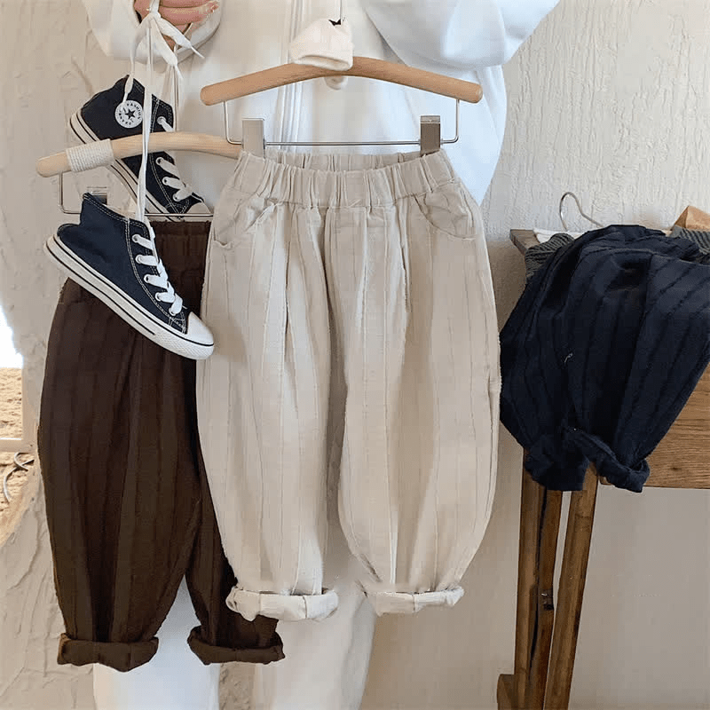 Toddler Boy Solid Color Linen Casual Pants