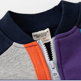 C Toddler Boy Color Block Zipper Baseball Coat