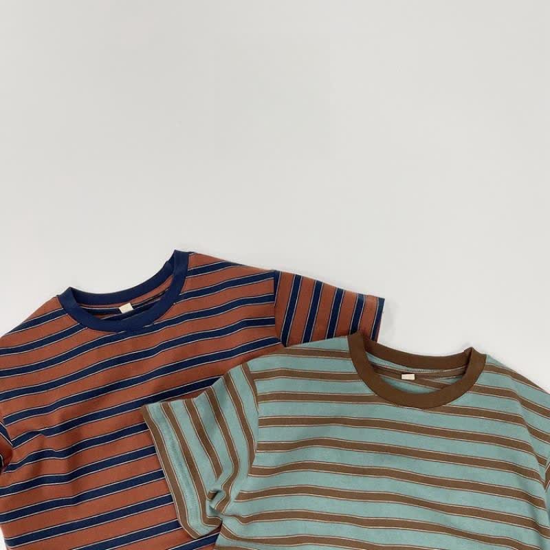 Toddler Boy Retro Striped Casual Tee