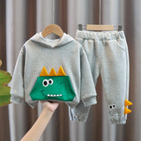 Toddler Crocodile Grey Sweatsuit 2 Pieces Set