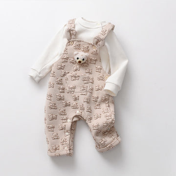 Baby 3D Bear Fleece Lined Warm 2 Pieces Set