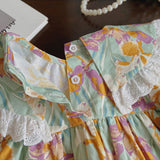 Toddler Girl Lace Retro Style Flower Dress