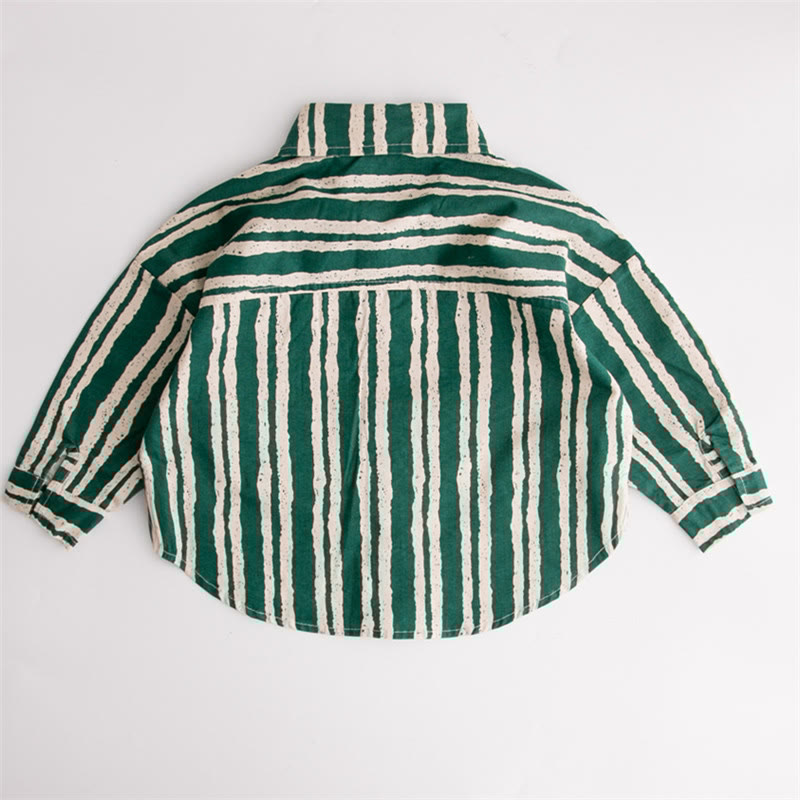Toddler Boy Striped Green Shirt