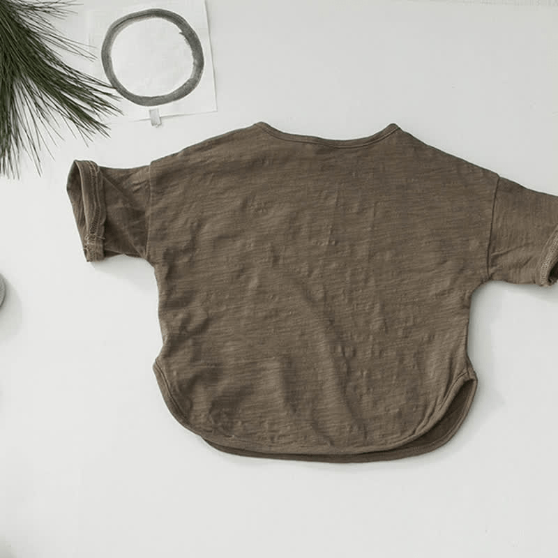 Toddler Solid Color Loose Casual Tee