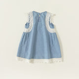 Toddler Girl Lace Trim Denim Dress