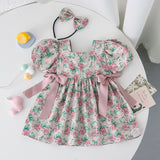 Baby Toddler Sister Match Flower Bodysuit Dress