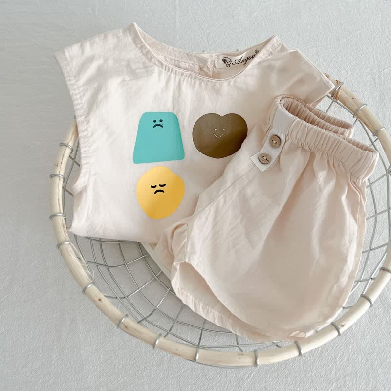 Toddler Emoji Tank Top and Shorts Set