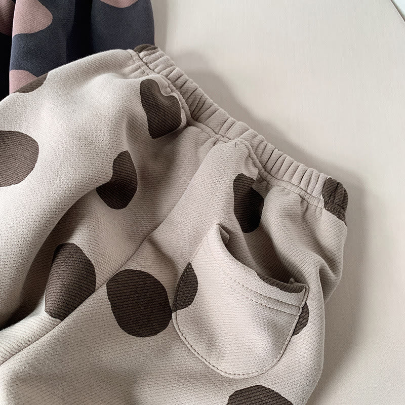 Toddler Girl Dots Fleece Lined Jogger Pants