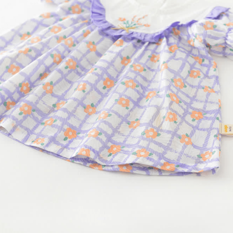 Baby Toddler Plaid Flower Dress