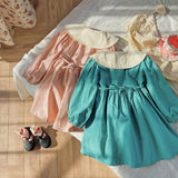 Toddler Girl Embroidered Flower Collar Princess Dress