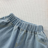 Toddler Girl Dot Camisole and Denim Shorts Set