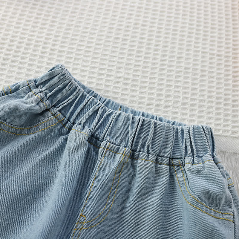 Toddler Girl Dot Camisole and Denim Shorts Set
