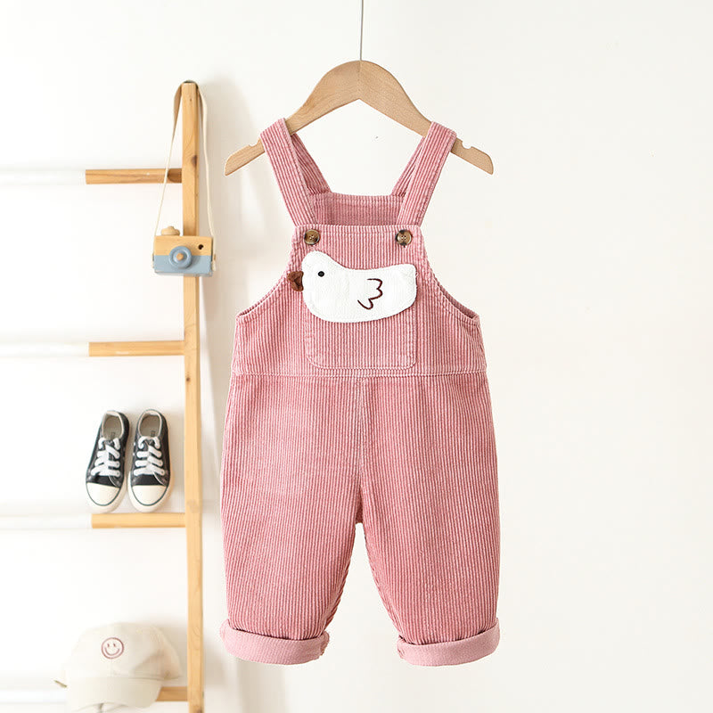 Toddler Cartoon Bird Corduroy Cute Overalls