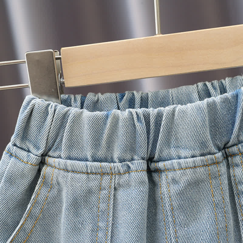 Toddler Boy Polo Shirt and Denim Shorts Set
