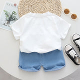 DINO Baby Toddler Tee and Denim Shorts Set